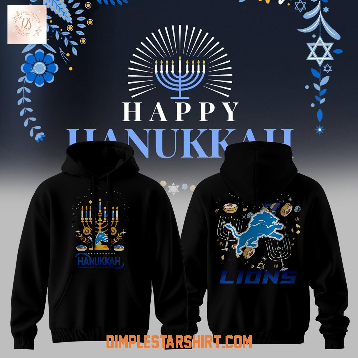 Detroit Lions Happy Hanukkah Hoodie T-Shirt Detroit Lions Happy Hanukkah Hoodie T-Shirt