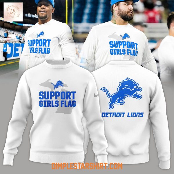 Detroit Lions Support Girls Flag Hoodie Shirt