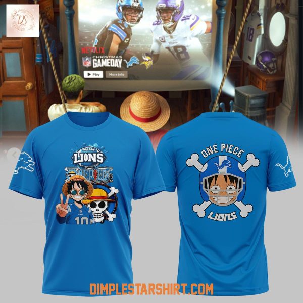 Detroit Lions x One Piece Roar Of The Straw Hat Hoodie T Shirt