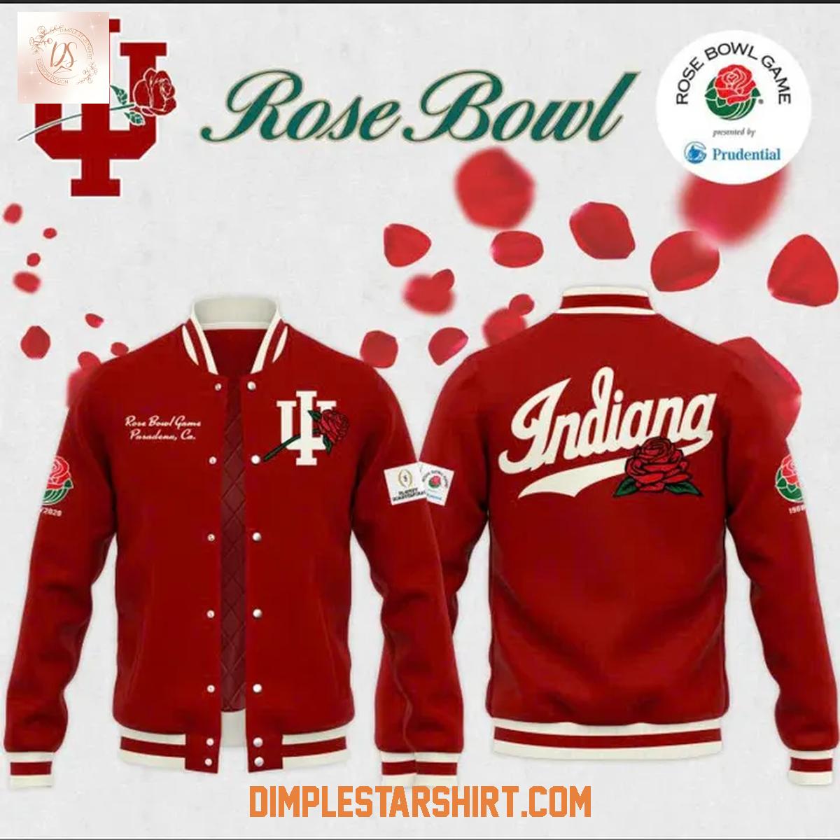 Indiana Hoosiers 2026 Rose Bowl Baseball Jacket Indiana Hoosiers 2026 Rose Bowl Baseball Jacket