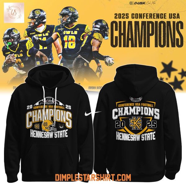 Kennesaw State Owls C USA Football Conference Champions 2025 Hoodie Shirt
