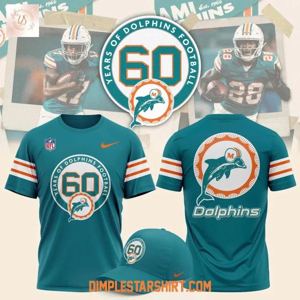 Miami Dolphins 60th Anniversary Celebration Hoodie Shirt