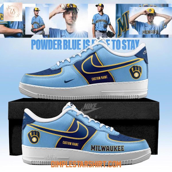 Milwaukee Brewers Powder Blue 2026 Air Force 1 Shoes