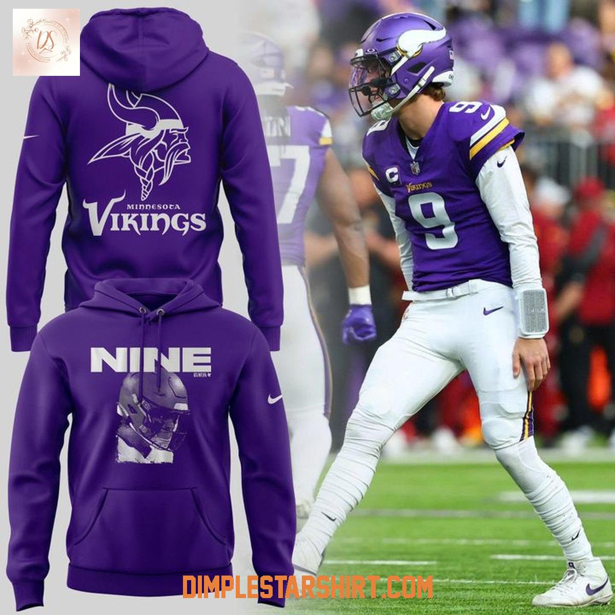 Minnesota Vikings JJ McCarthy Nine Hoodie Shirt Minnesota Vikings JJ McCarthy Nine Hoodie Shirt