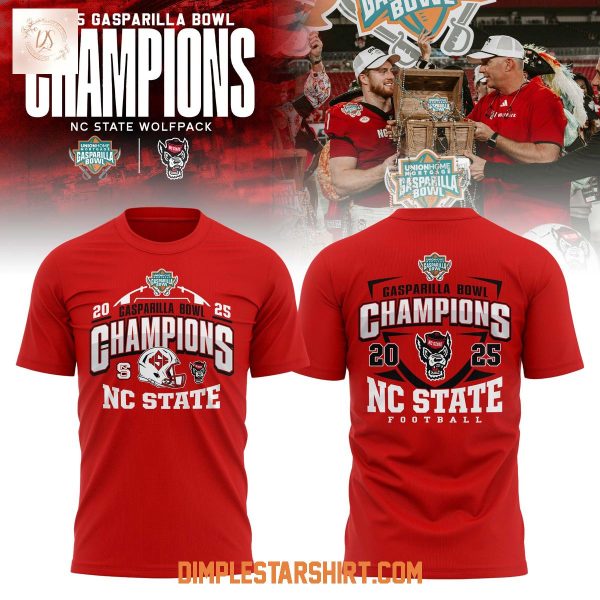 NC State Wolfpack 2025 Gasparilla Bowl Champions Hoodie Shirt