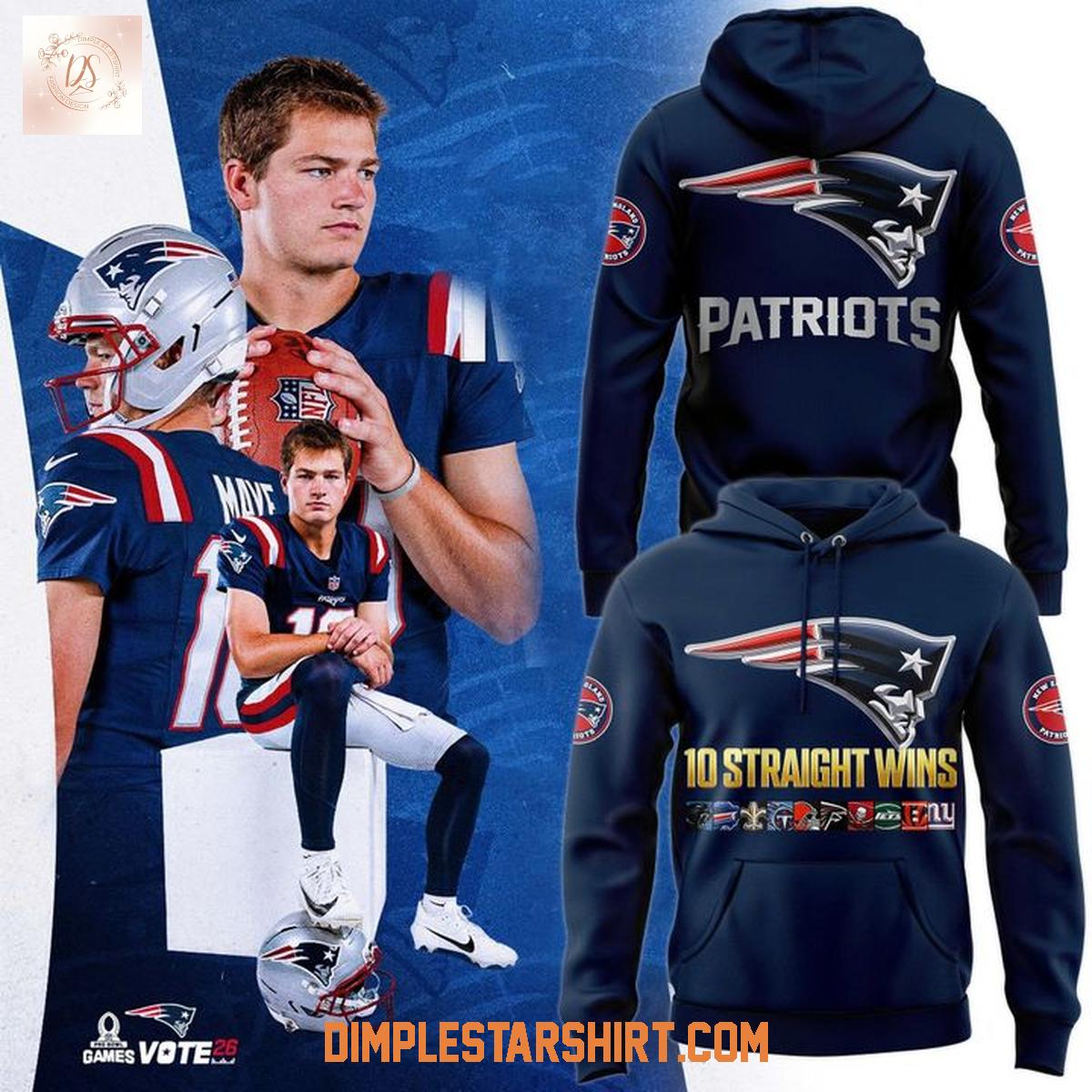 New England Patriots 10 Straight Wins Hoodie Shirt New England Patriots 10 Straight Wins Hoodie Shirt