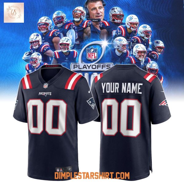 New England Patriots Royal Blue NFL Playoff 2025 Football Jersey