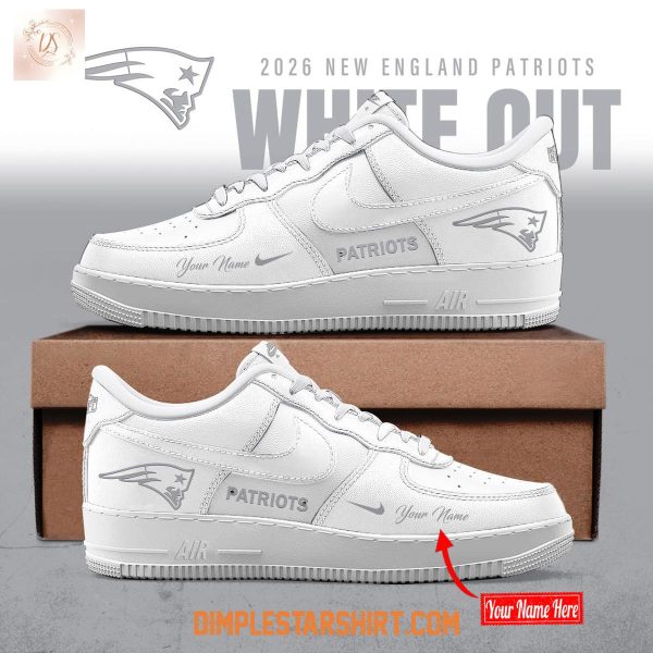 New England Patriots White Out Air Force 1 Shoes