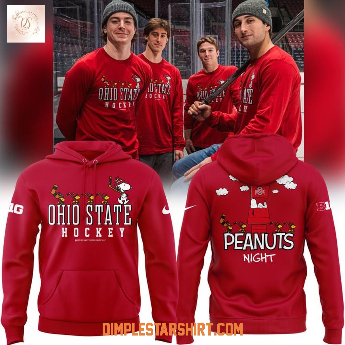 Ohio State Buckeyes Hockey Peanuts Hoodie Shirt Ohio State Buckeyes Hockey Peanuts Hoodie Shirt