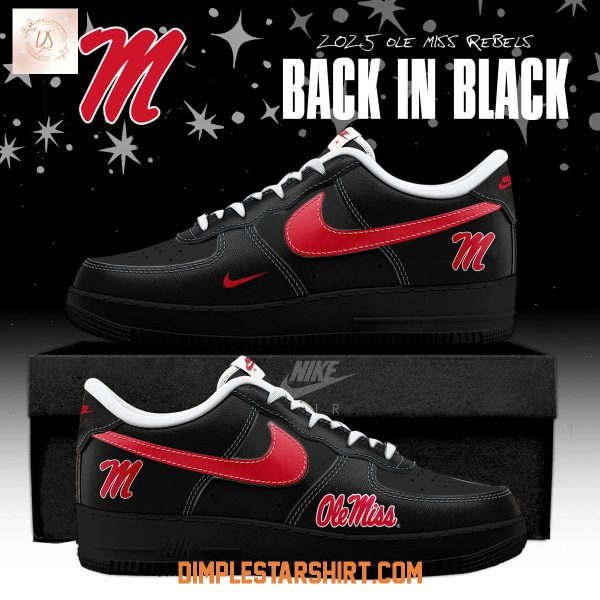 Ole Miss Rebels Back In Black Air Force 1 Shoes