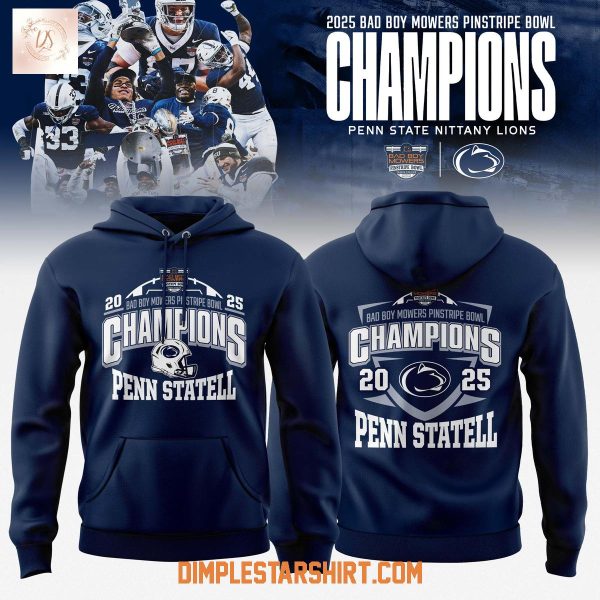 Penn State Nittany Lions 2025 Bad Boy Mowers Pinstripe Bowl Champions Hoodie