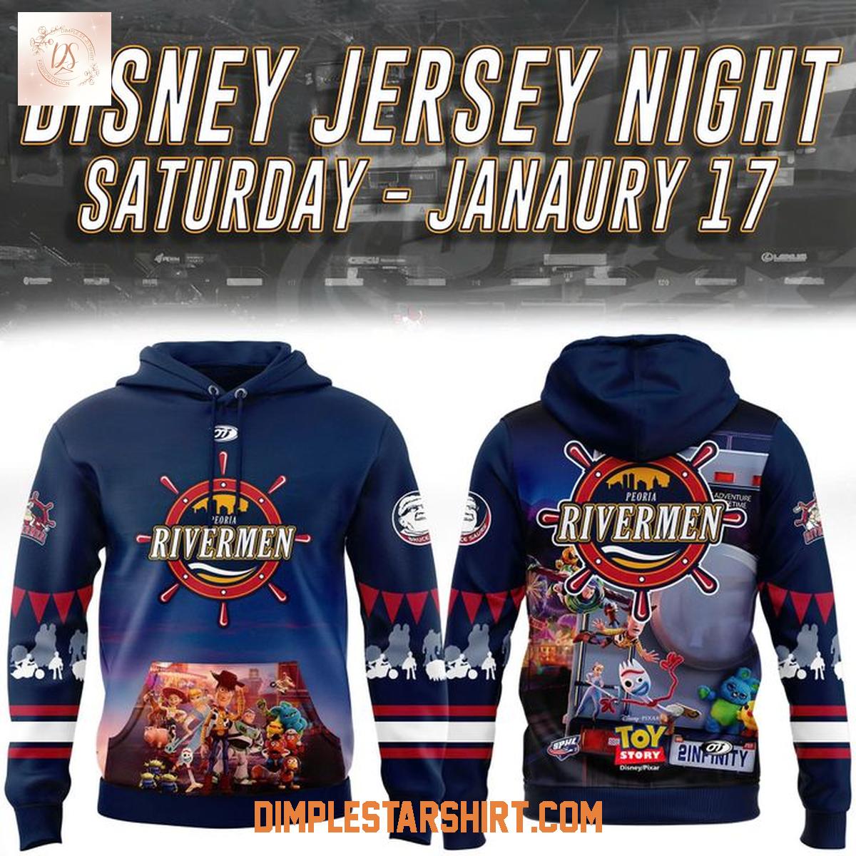 Peoria Rivermen Toy Story Disney Jersey Night' Hoodie Shirt Peoria Rivermen Toy Story Disney Jersey Night' Hoodie Shirt