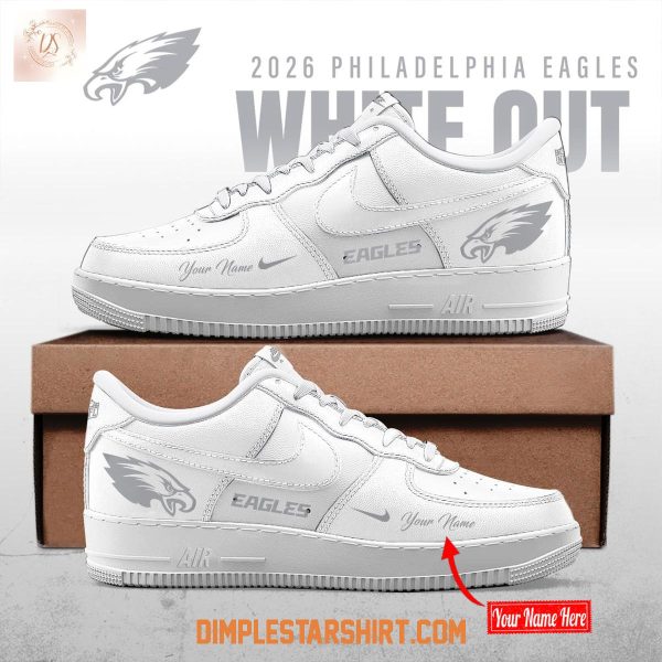 Philadelphia Eagles White Out Air Force 1 Shoes