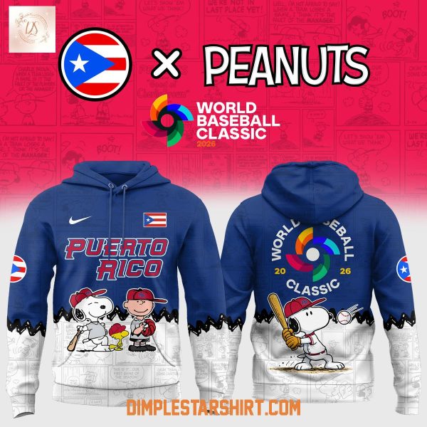 Puerto Rico x Snoopy Peanuts 2026 World Baseball Hoodie T-Shirt
