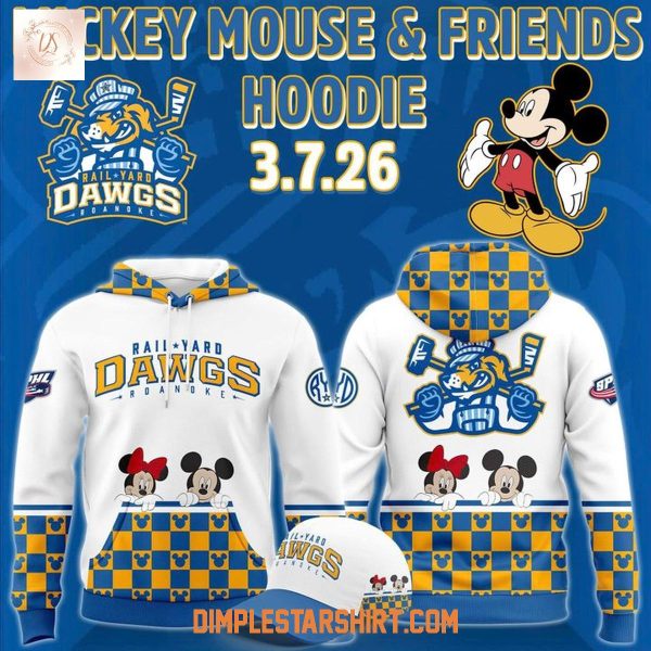 Roanoke Rail Yard Dawgs 2025 Mickey Mouse & Friends 2026 Hoodie Shirt