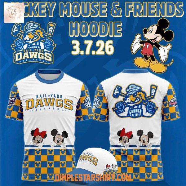 Roanoke Rail Yard Dawgs 2025 Mickey Mouse & Friends 2026 Hoodie Shirt