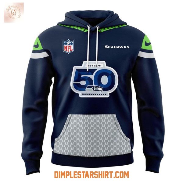 Seattle Seahawks 50 Seasons Patch 50th Annivesary Hoodie Shirt
