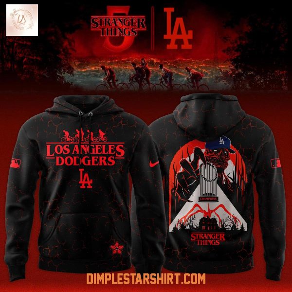 Stranger Things x Los Angeles Dodgers World Series Champions Hoodie Shirt