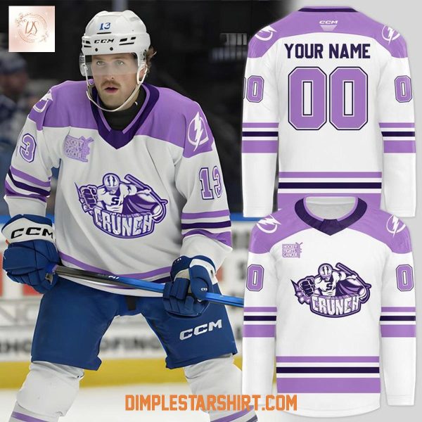 Syracuse Crunch Hockey Fights Cancer 2025 Jersey