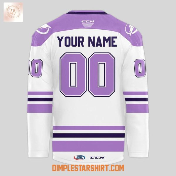 Syracuse Crunch Hockey Fights Cancer 2025 Jersey