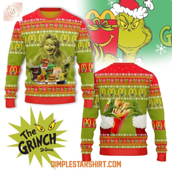 The Grinch x Mcdonalds Personalized Ugly Sweater