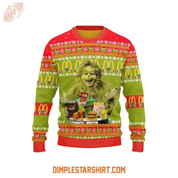 The Grinch x Mcdonalds Personalized Ugly Sweater
