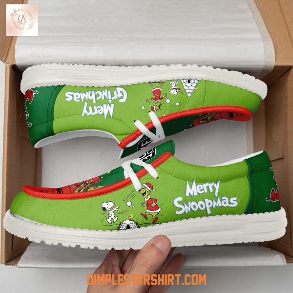 The Grinch x Snoopy Christmas Hey Dude Shoes