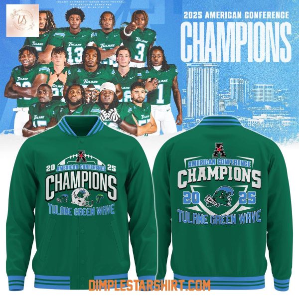 Tulane Green Wave AAC Football Champions Baseball Jacket