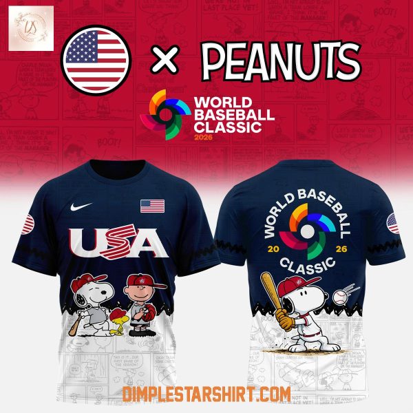 USA Baseball x Snoopy Peanuts 2026 World Baseball Hoodie T Shirt