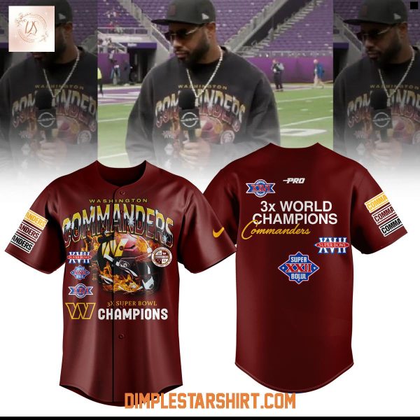 Washington Commanders 3x World Champions Jersey