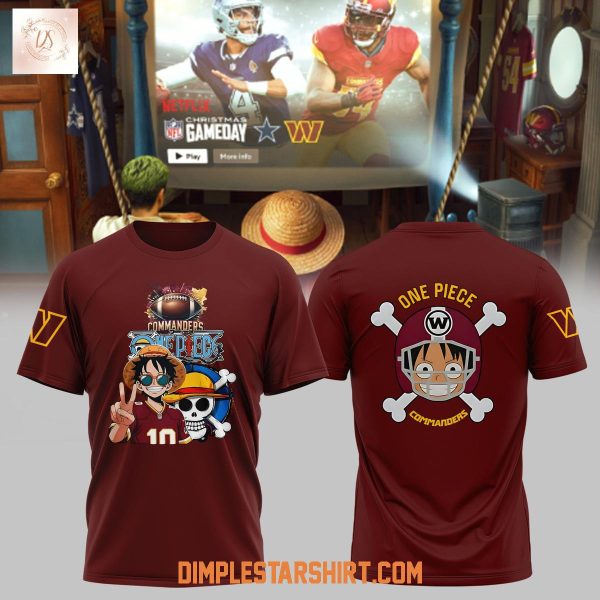 Washington Commanders x One Piece Command The Straw Hat Hoodie T Shirt