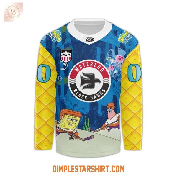 Waterloo Black Hawks SpongeBob SquarePants Night Jersey