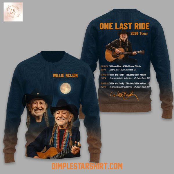 Willie Nelson One Last Ride 2026 Tour Hoodie T Shirt