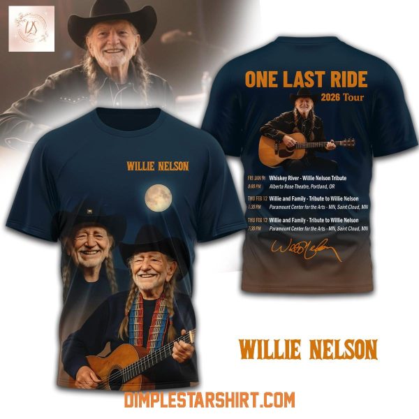 Willie Nelson One Last Ride 2026 Tour Hoodie T Shirt