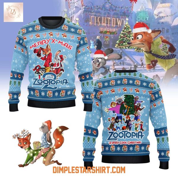 Zootopia 2 A Very Cool Christmas Ugly Sweater