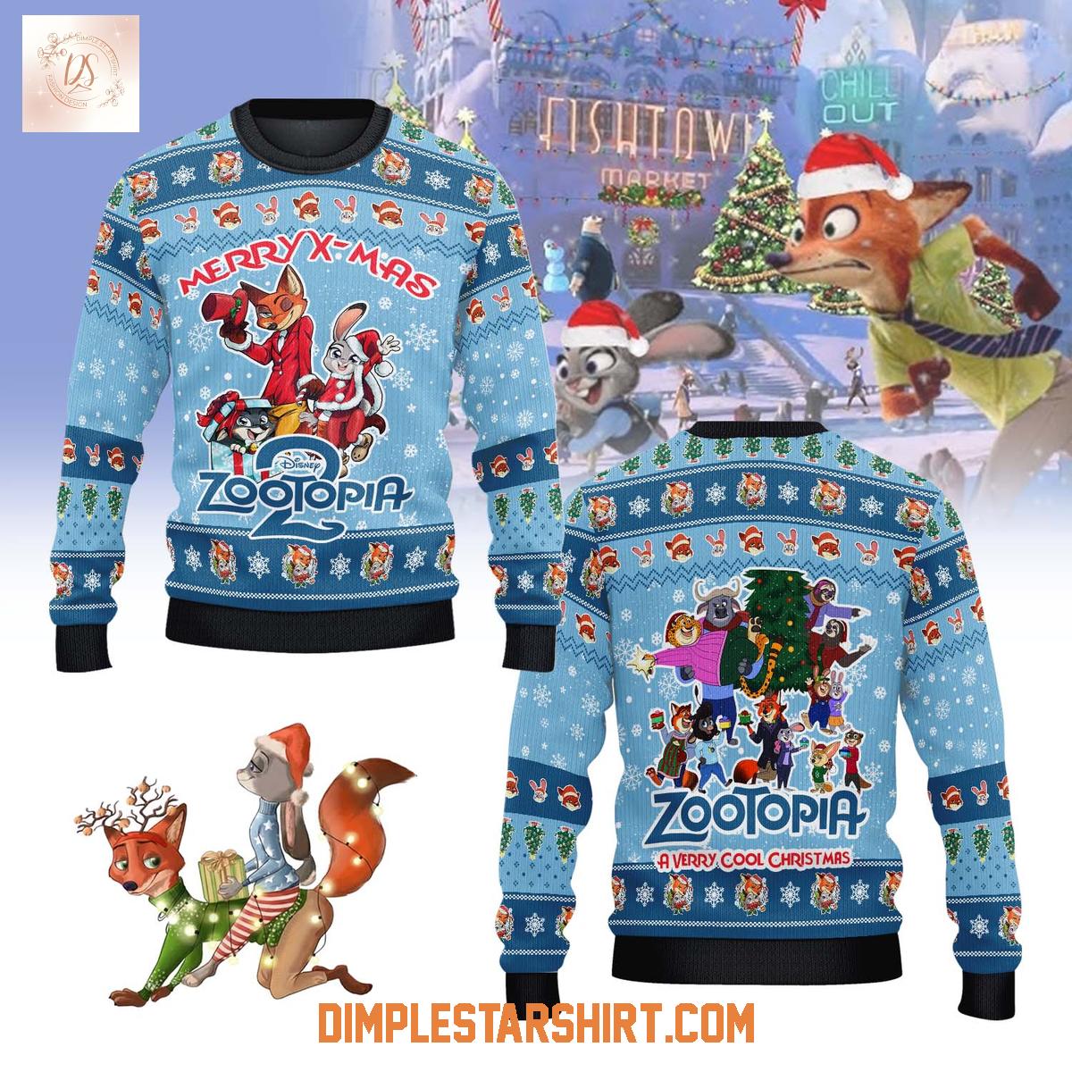 Zootopia 2 A Very Cool Christmas Ugly Sweater Zootopia 2 A Very Cool Christmas Ugly Sweater