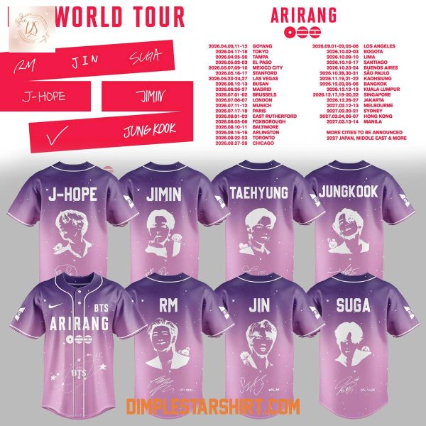 BTS Arirang World Tour 2026 Baseball Jersey