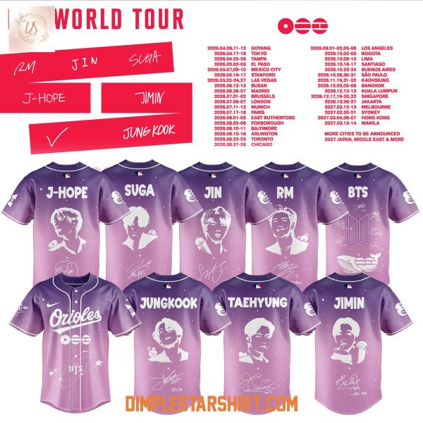 Baltimore Orioles x BTS World Tour 2026 Jersey