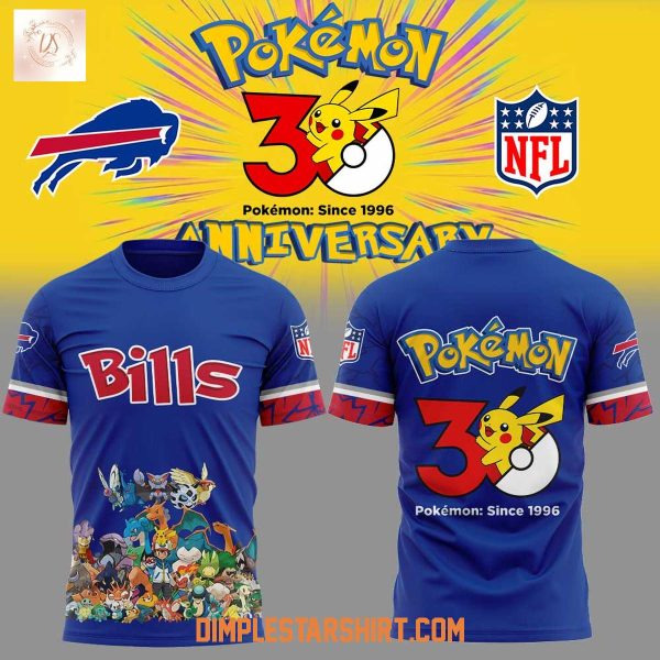 Buffalo Bills x Pokemon 30th Anniversary Hoodie T Shirt