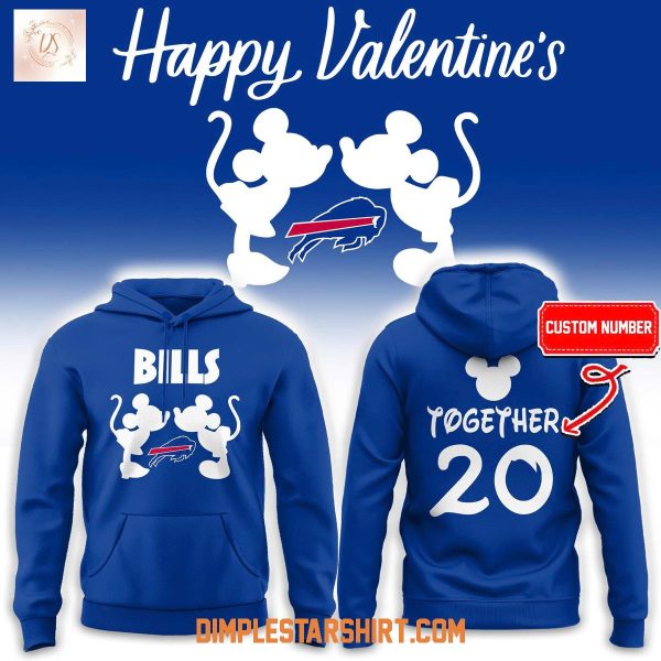 Buffalo Bills x Valentine Day Mickey Mouse Together Hoodie T Shirt