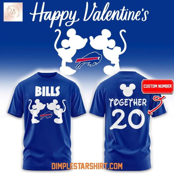 Buffalo Bills x Valentine Day Mickey Mouse Together Hoodie T Shirt