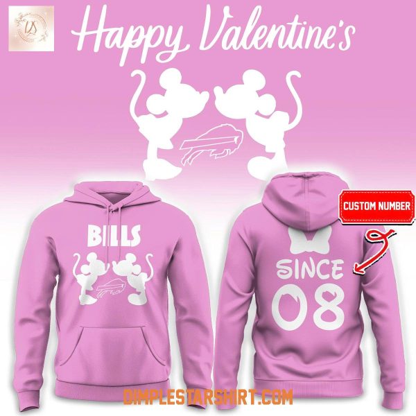 Buffalo Bills x Valentine Day Mickey Mouse Together Hoodie T Shirt