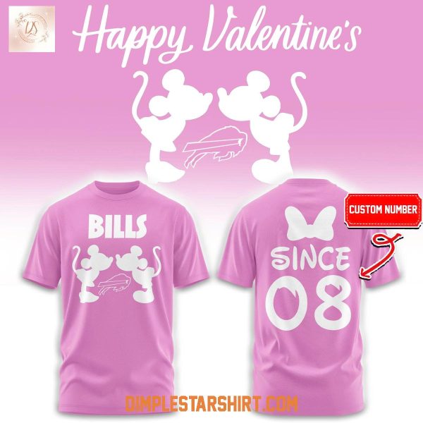Buffalo Bills x Valentine Day Mickey Mouse Together Hoodie T Shirt