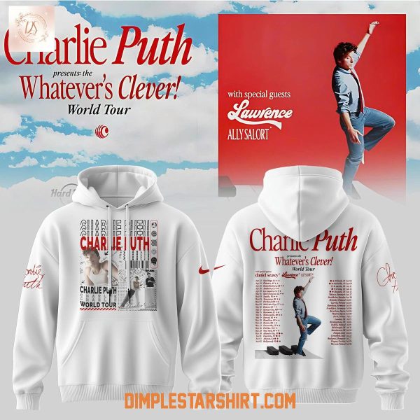 Charlie Puth Whatevers Clever World Tour 2026 Hoodie T Shirt