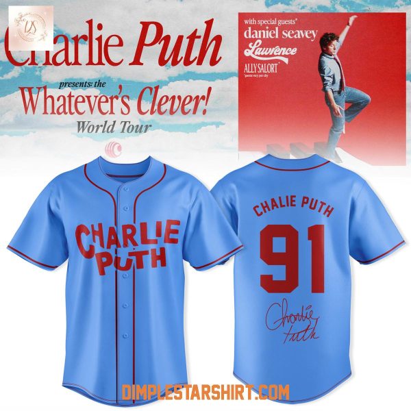Charlie Puth Whatever’s Clever World Tour Baseball Jersey