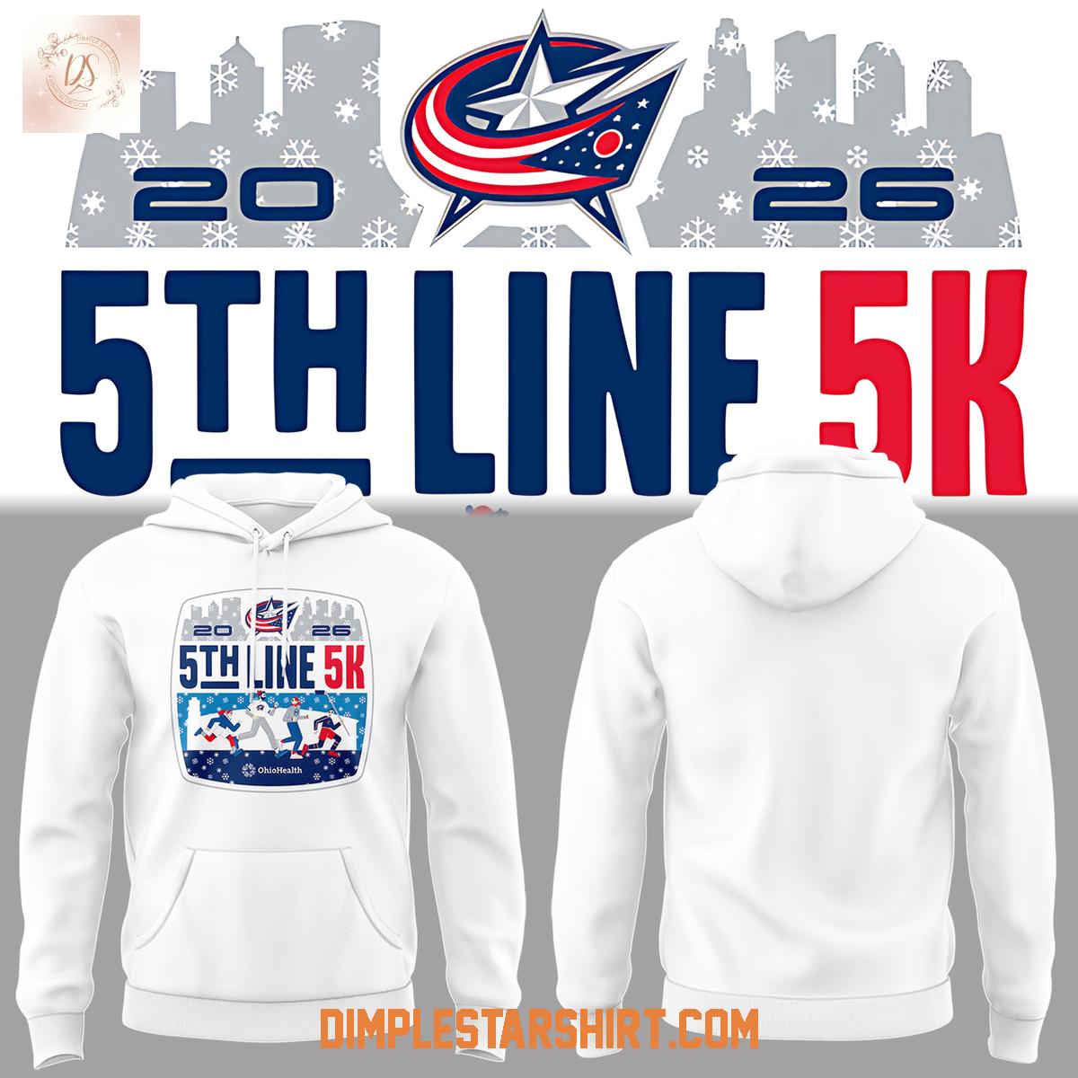 Columbus Blue Jackets 5th Line 5K Hoodie T-Shirt Columbus Blue Jackets 5th Line 5K Hoodie T-Shirt