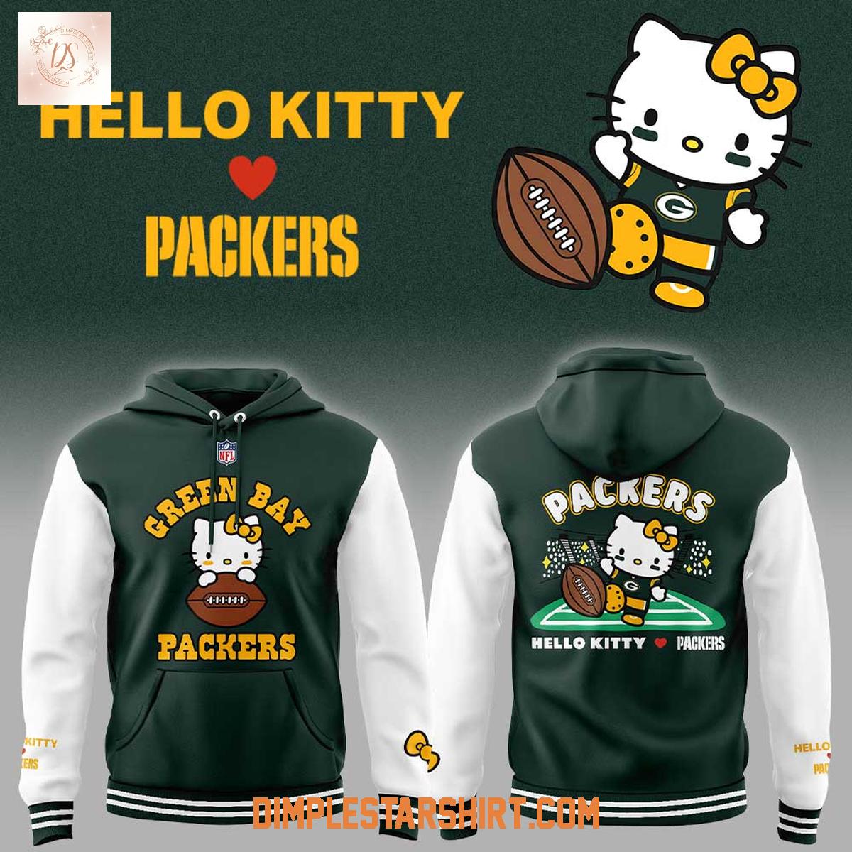 Green Bay Packers x Hello Kitty Supercute Hoodie T-Shirt Green Bay Packers x Hello Kitty Supercute Hoodie T-Shirt