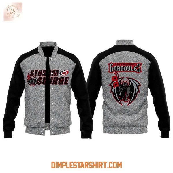 Greensboro Gargoyles x Canes Affiliation Weekend 2026 Gray Baseball Jacket