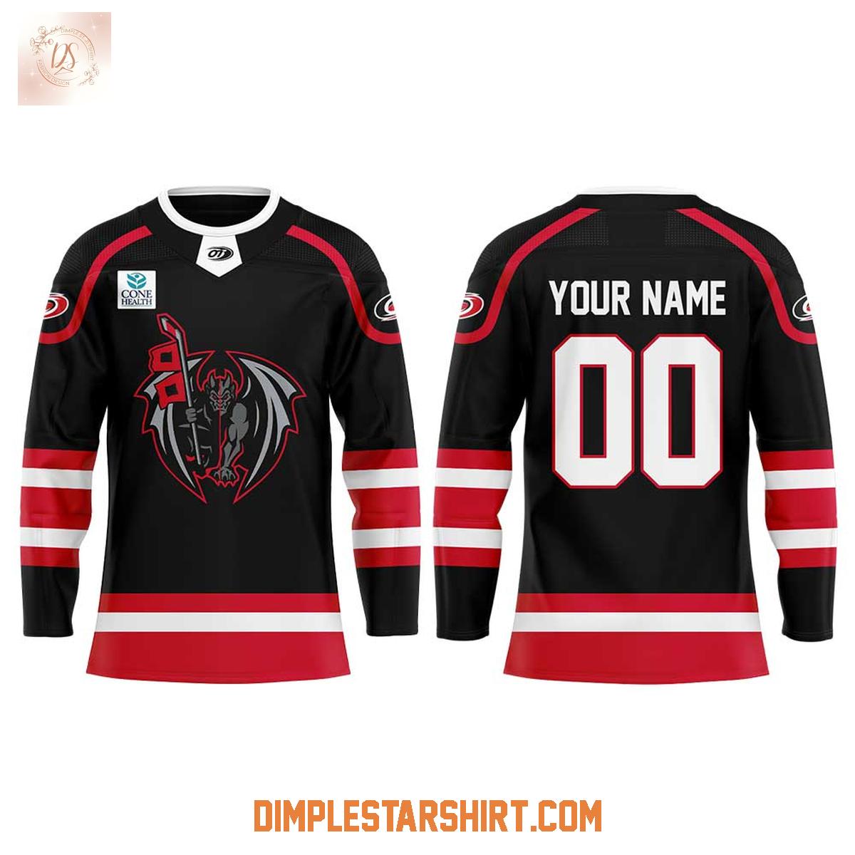 Greensboro Gargoyles x Canes Affiliation Weekend 2026 Hockey Jersey Greensboro Gargoyles x Canes Affiliation Weekend 2026 Hockey Jersey