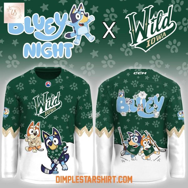 Iowa Wild Bluey Night Hockey Jersey